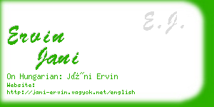 ervin jani business card